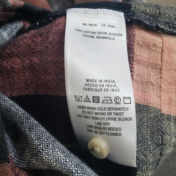 By Anthropologie plaid & lace top size S - Picture 5 of 8